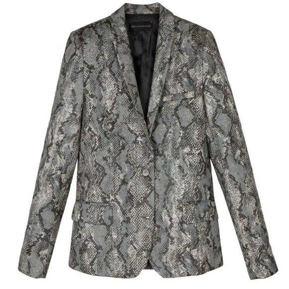 Zadig & Voltaire Deluxe VEDA PYTHON Blazer NEW $950 Orig L US 10 Rock N Roll - Picture 2 of 11